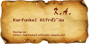 Karfunkel Alfréda névjegykártya